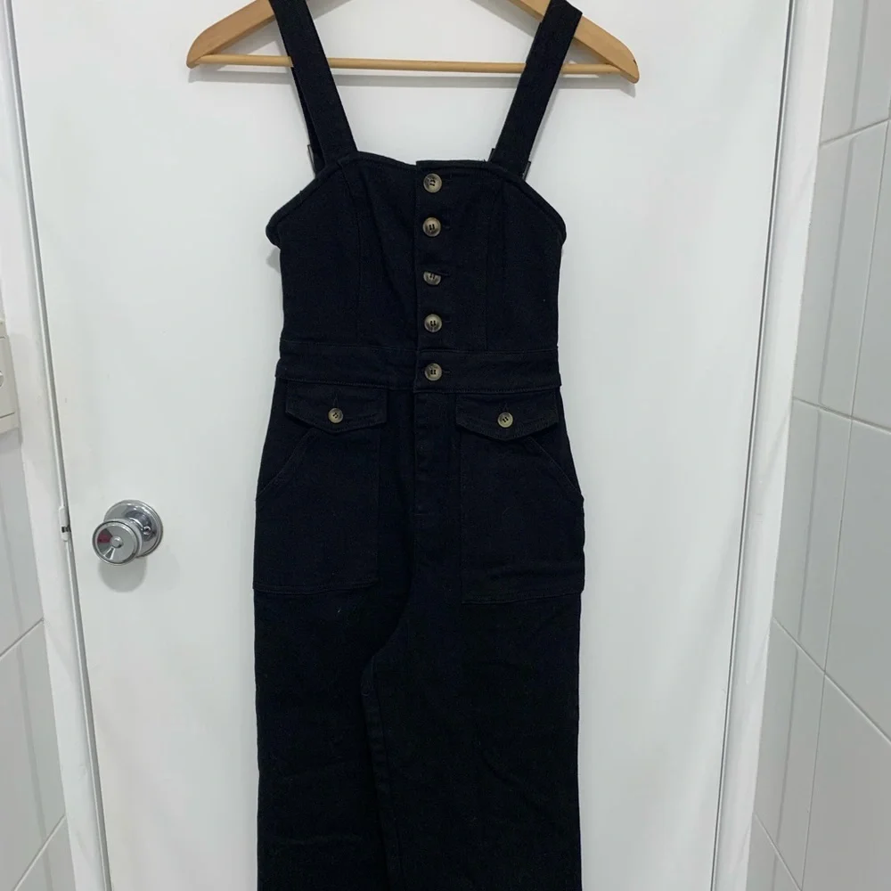 AVA & EVER Black Denim Jumpsuit Sz 6 BNWT - Picture 5 of 10